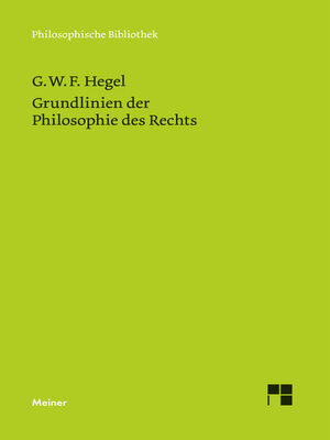 cover image of Grundlinien der Philosophie des Rechts